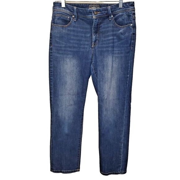 Chico's So Slimming Size .05 / Small Cropped Blue Denim Jean Medium Wash Stretch - Picture 2 of 12